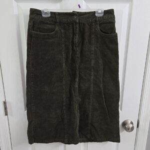 Olive Corduroy Skirt